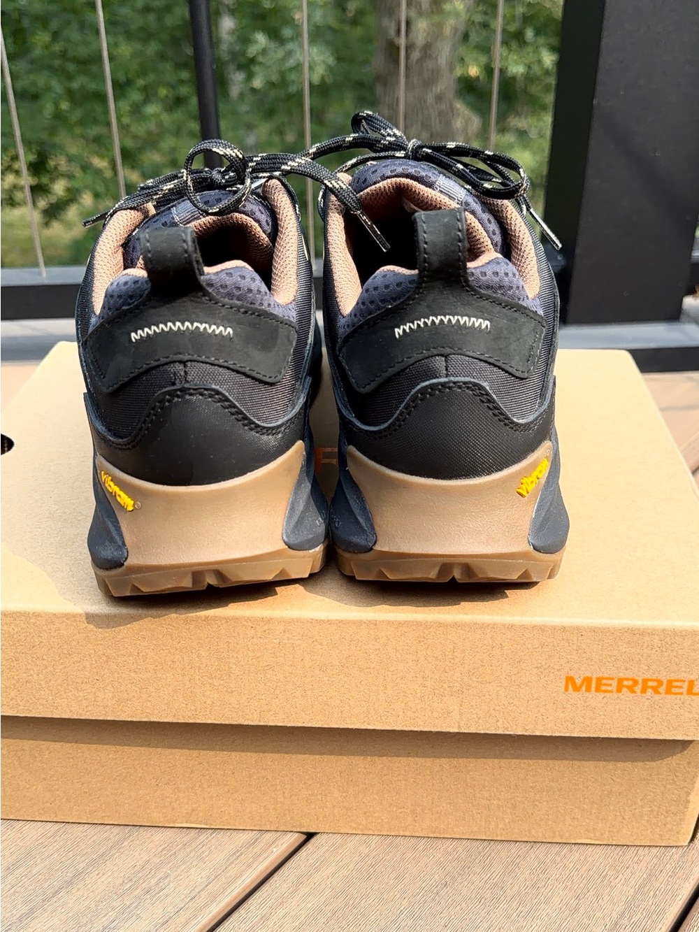 Merrell Men's Black and Tan Trail Runner Hiking Shoes - Picture 8 of 10